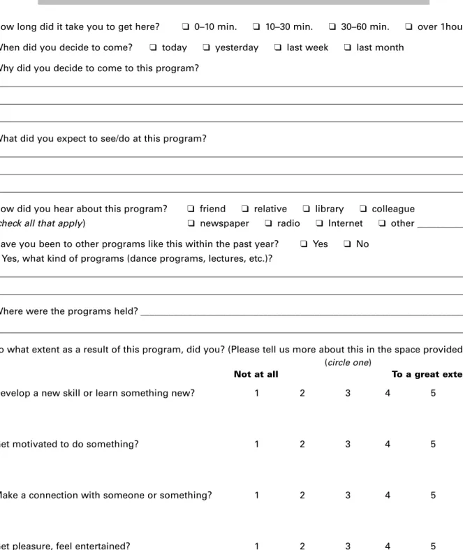 FIGURE 2-1 Sample Program Evaluation Questionnaire