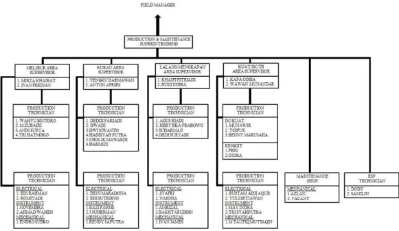 Gambar 1.2  Struktur organisasi perusahaan  (Sumber : PT. IMBANG TATA ALAM) 