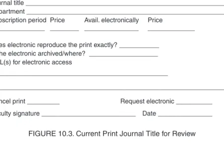 FIGURE 10.3. Current Print Journal Title for Review