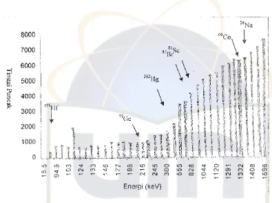 Gambar 4.3 Grallk hubungan energi dan titik puneak pacla sedimen
