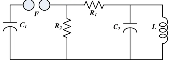Gambar 2.14   Rangkaian ekivalen generator impuls RC dengan beban induktif L 