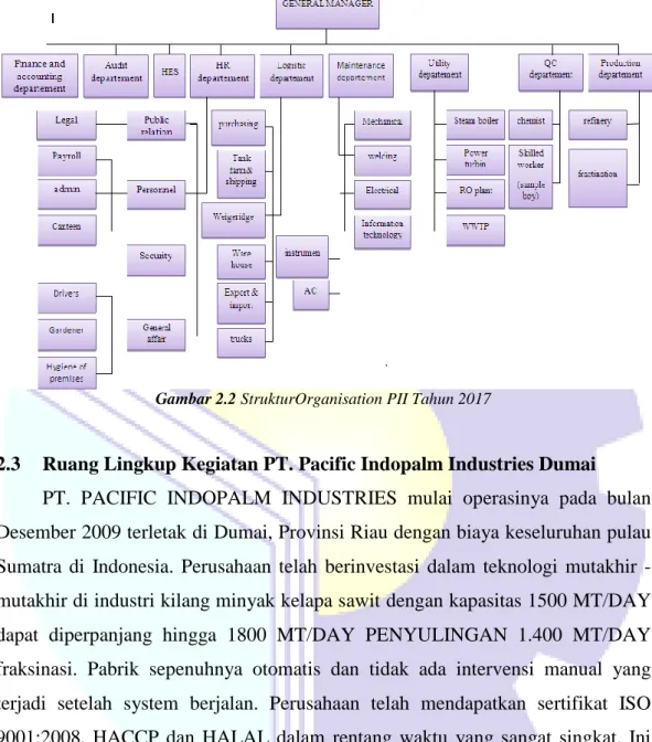 Gambar 2.2 StrukturOrganisation PII Tahun 2017