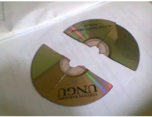 Gambar 1 : Media kepingan CD  (compact disk )   yang akan digunakan untuk memahami  konsep pecahan 