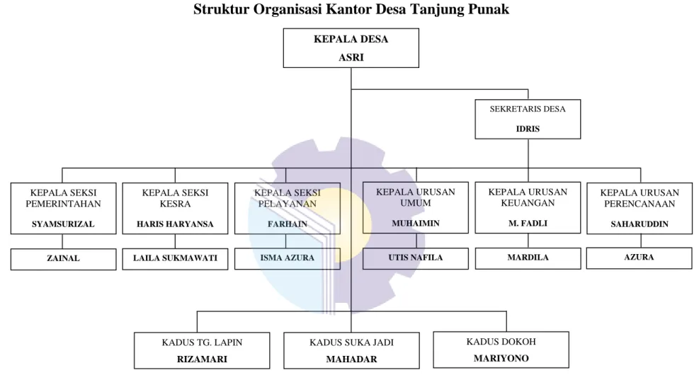 Gambar 2.1 Struktur Organisasi Kantor Desa Tanjung Punak  Sumber: Kantor Desa Tanjung Punak 