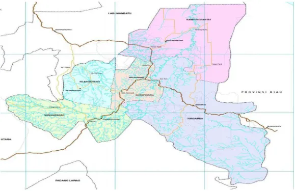 Gambar IV.1 Peta Jaringan Jalan Yang Menghubungkan Pusat Kegiatan Setiap Kecamatan