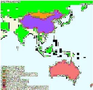 Figure 2. Caprine arthritis encephalitis distribution in Australia and Asia (World Animal  Health Information Database)