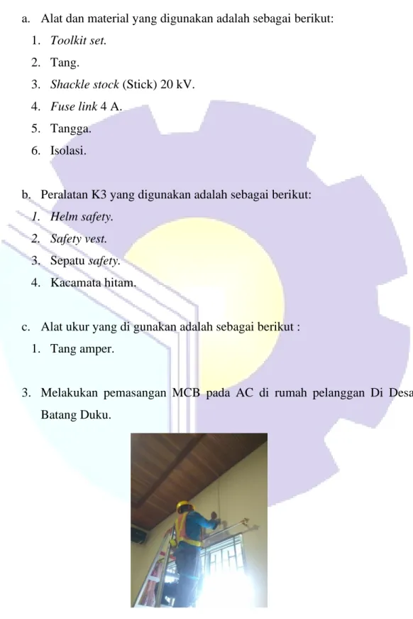 Gambar 2. 5 Pemasangan MCB pada AC. 