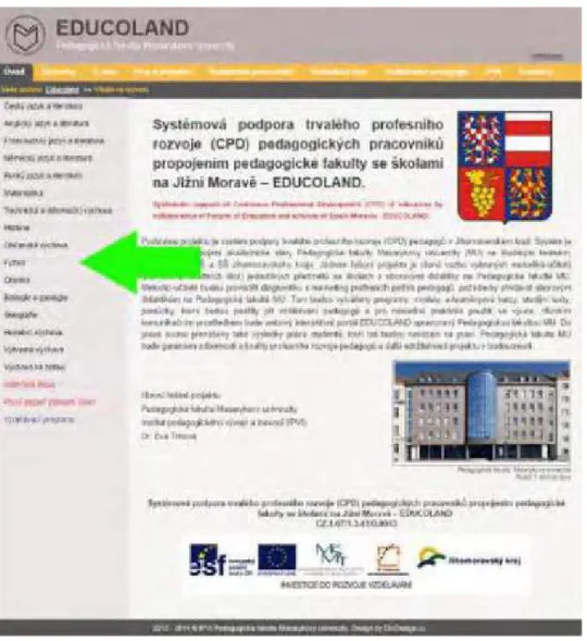 Figure 1. Homepage of portal EDUCOLAND 