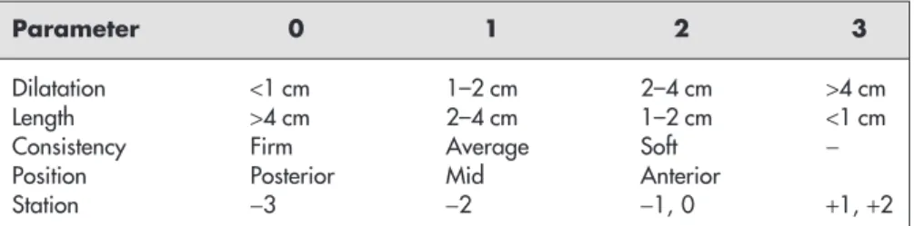 Table 5.3 Bishop’s  score