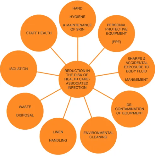 Figure 4.1 Key principles of infection prevention and control to reduce the risk of health care-associated infection.