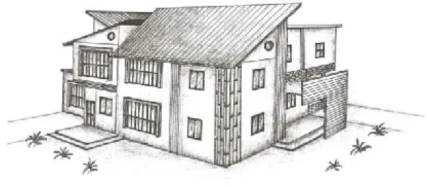 Gambar 4.1 Sket Bangunan Gedung Perkantoran  4. Aturan Penulisan Pustaka atau Sumber Rujukan 