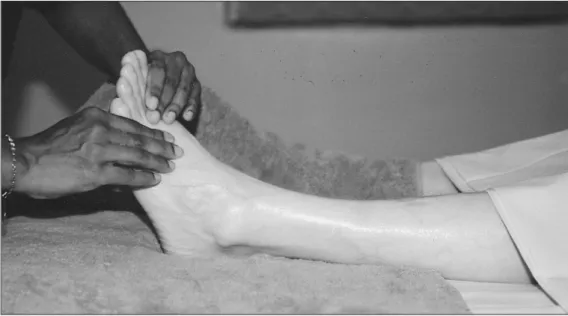 Figure 10.1: Effleurage massage strokes—long smooth strokes to warm the muscles