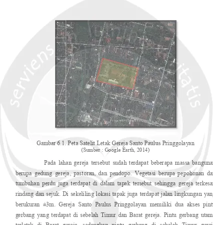 Gambar 6.1. . Peta Satelit Letak Gereja Santo Paulus Pringgolayan