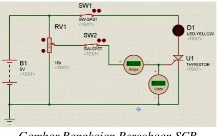 Gambar Rangkaian Percobaan SCR 