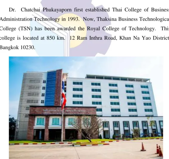 Figure 2.1 Thaksina Business Technological College 