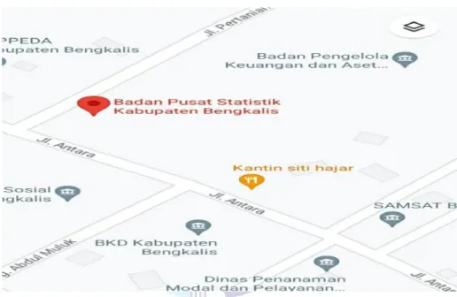Figure 3.1 Address of Badan Pusat Statistik Kabupaten Bengkalis Source: Google Maps