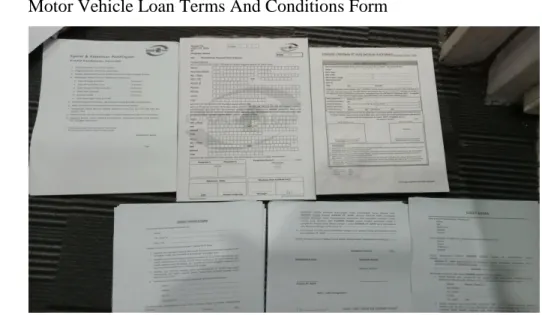Figure 2.5 Motor Vehicle Loan Terms And Conditions Form  Source: Processed Data, 2022 