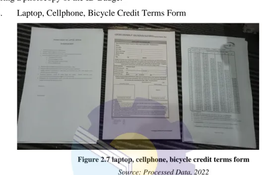 Figure 2.7 laptop, cellphone, bicycle credit terms form  Source: Processed Data, 2022 