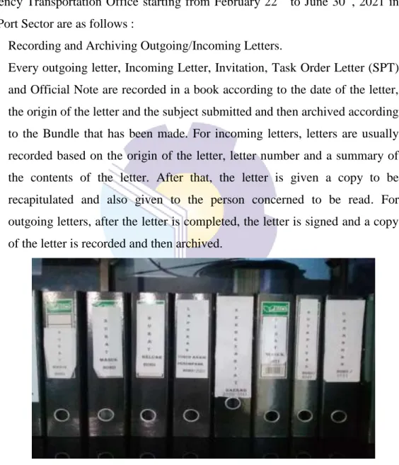 Figure 3. 1 Recording and Archiving Outgoing and Incoming Letters  Source : Writer Documentation, 2021 