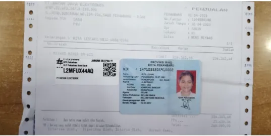 Figure 3. 5  Example of receipt, ID card, no Voucher  Source : Writer Documentation, 2021 