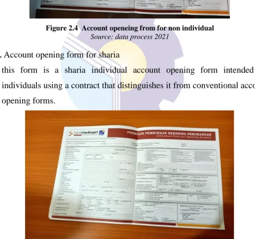 Figure 2.5 Account opening form for sharia  Source: Data process 2021 