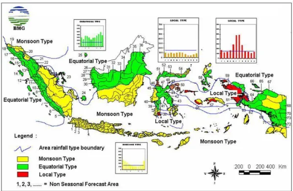 Gambar 9 Sebaran Wilayah Tipe Curah Hujan di Indonesia 