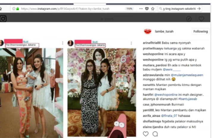 Gambar 3. Akun Instagram @lambe_turah 