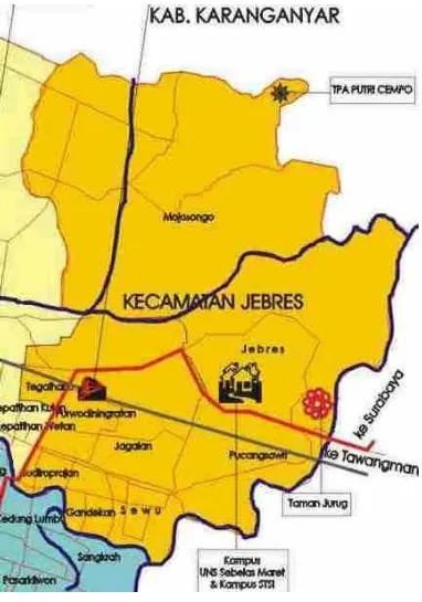 Gambar 1.2 Peta Wilayah Kecamatan Jebres, skala 1:3 