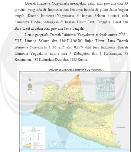 Gambar 3.1 : Peta Wilayah Daerah Istimewa Yogyakarta 