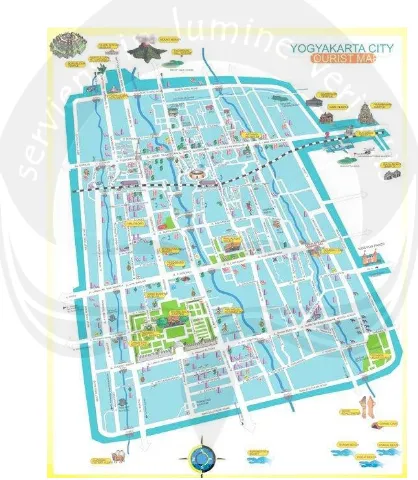 Gambar 3.3 Peta Garis Imajiner Kota Yogyakarta 