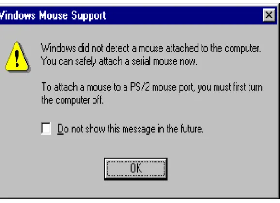 Gambar 9. Tampilan Pesan Kesalahan pada Mouse