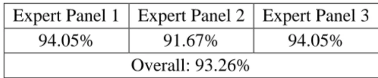 Table 1. Expert panel rubric score 