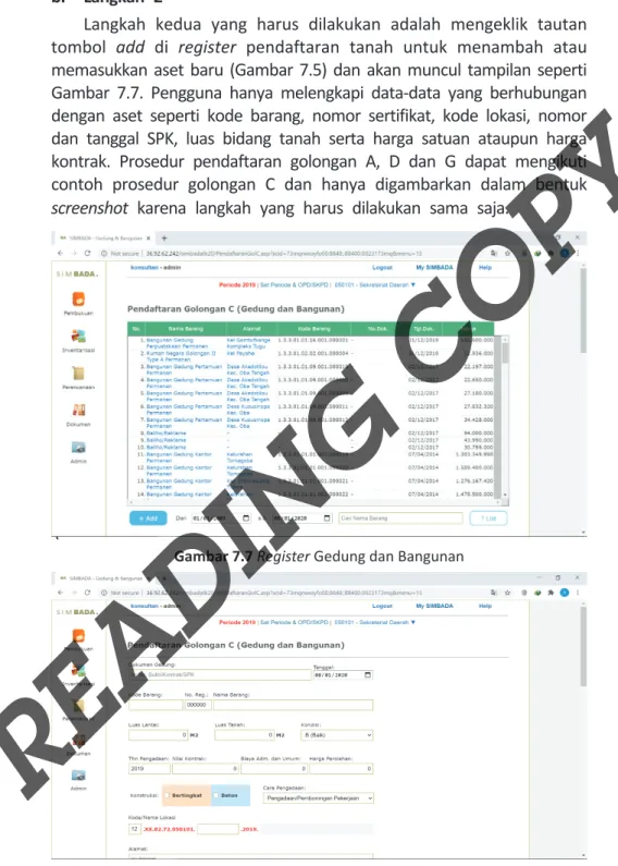 Gambar 7.7 Register Gedung dan Bangunan