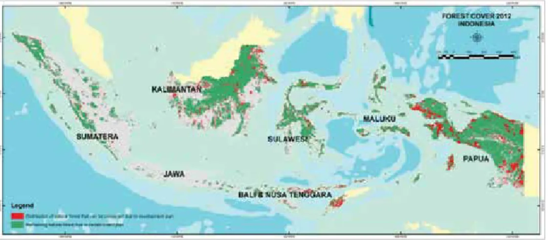 Figure 13.  Distribution of natural forests that allowed to be converted (MoFor, 2014)