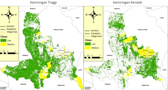 Gambar 4-8.   Ancaman Iklim Ekstrim Basah di Kabupaten Tana Toraja 