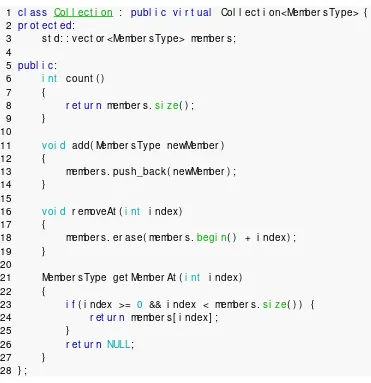 Gambar 3.15 Kode program class koleksi Vector 