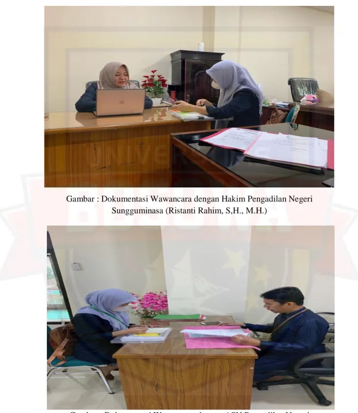 Gambar : Dokumentasi Wawancara dengan Hakim Pengadilan Negeri  Sungguminasa (Ristanti Rahim, S,H., M.H.) 