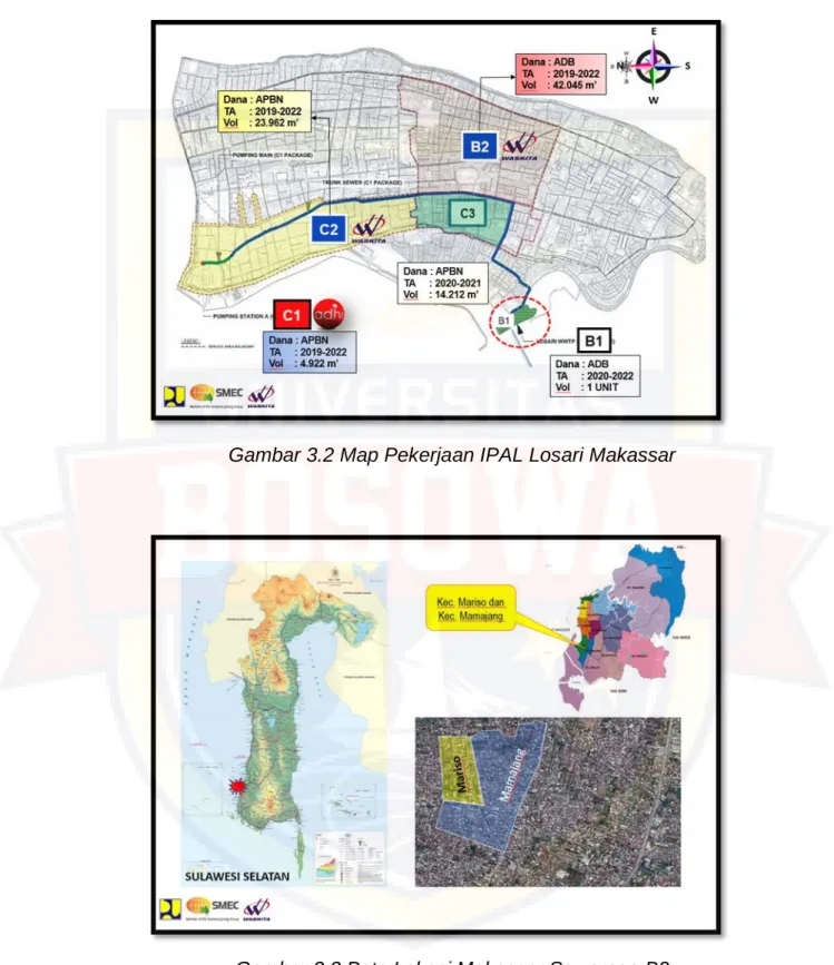 Gambar 3.2 Map Pekerjaan IPAL Losari Makassar 