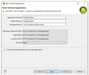 Gambar 2.9 Membuat Application Projek baru. 