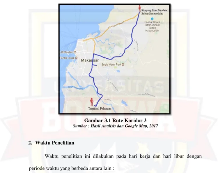 Gambar 3.1 Rute Koridor 3 