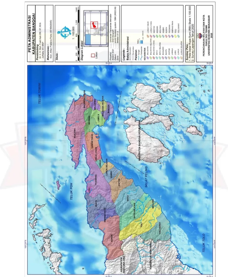 Gambar 4.1 Peta Administrasi Kabupaten Banggai 