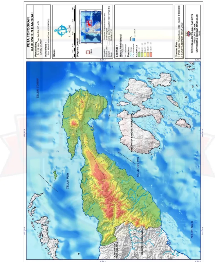 Gambar 4.2 Peta Topografi Kabupaten Banggai  