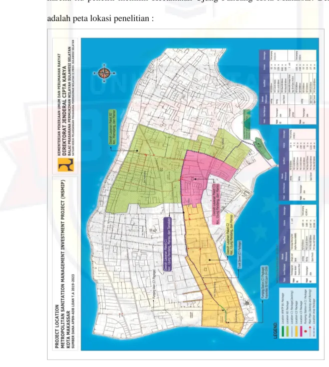 Gambar 3.1 Peta Lokasi Penelitian Kecamatan Ujung Pandang Kota Makssar