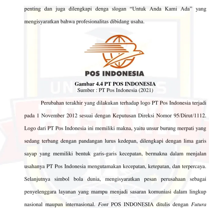 Gambar 4.4 PT POS INDONESIA  Sumber : PT Pos Indonesia (2021) 
