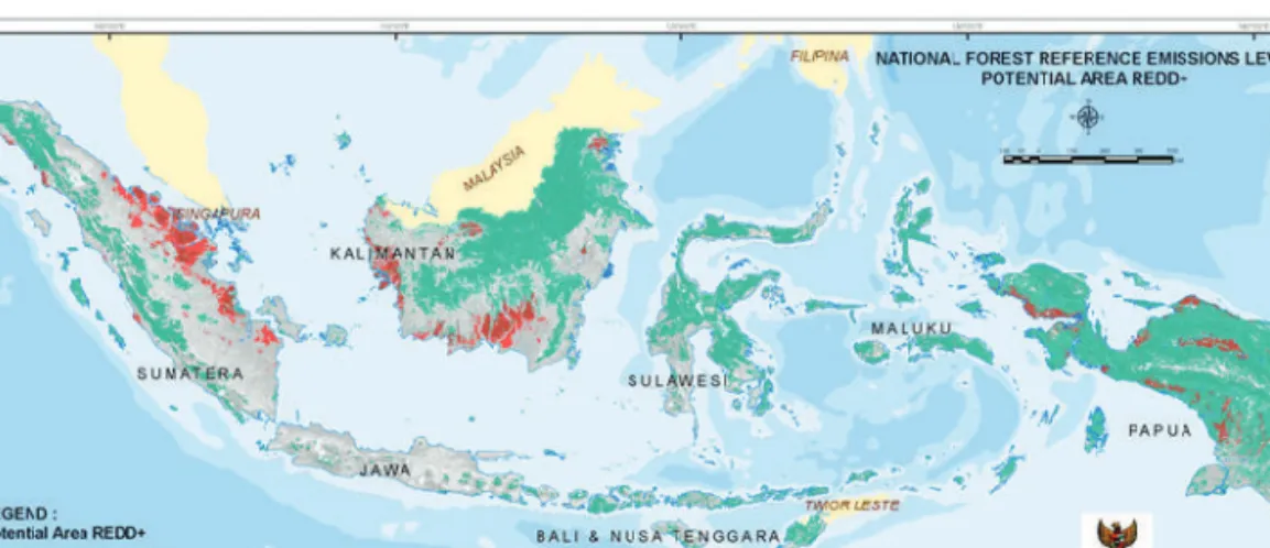 Figure 3-2. Forest Reference Emission Level (FREL) area accounted for 113.2  million ha or about 60% of the country land