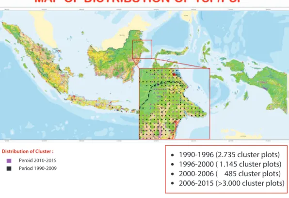 Figure 4-1. Distribution of NFI plots in Indonesia and its measurement time  interval.