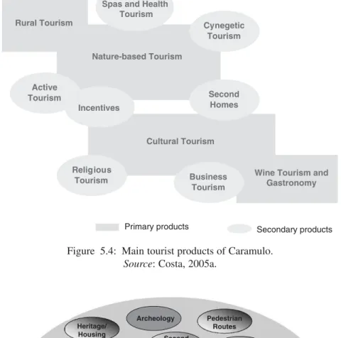 Figure 5.4: Main tourist products of Caramulo.