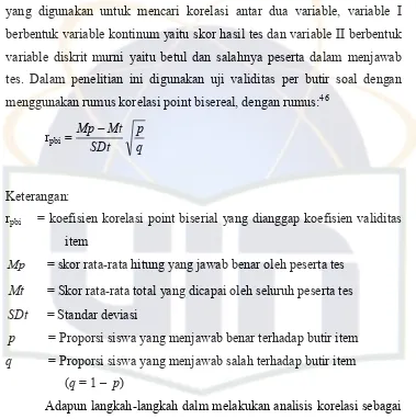 table bantu untuk mencari rata-rata skor peserta tes yang menjawab 