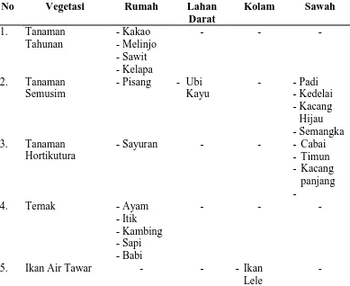 Tabel 4.4 Transek Desa Sumberejo, Kecamatan Pagar Merbau, Kabupaten Deli Serdang Tahun 2015 