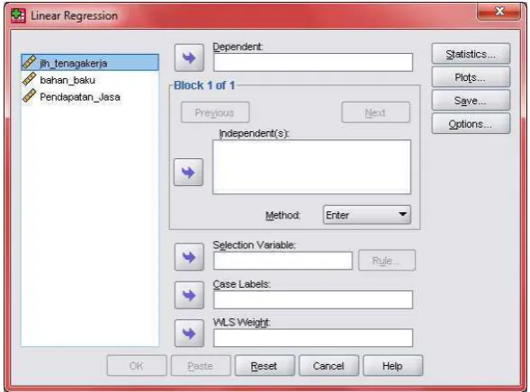 Gambar 5.6 Tampilan Linier Regression 